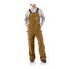 Carhartt Duck Zip-To-Thigh Bib Overall, Unlined Carhartt Brown