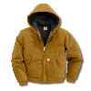 Carhartt Duck Active Jacket, Quilted-Flannel Lined Brown