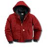 Carhartt Duck Active Jacket, Quilted-Flannel Lined Red