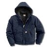 Carhartt Duck Active Jacket, Quilted-Flannel Lined Dark Navy