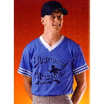 White Rib V-Neck Adult Baseball Jersey
