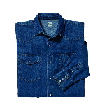 Blue Denim Western Shirt, Long Sleeve