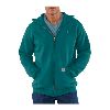 Carhartt Midweight Zip-Front Hooded Sweatshirt Teal Blue
