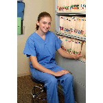V-neck Poly/Cotton Unisex Scrub Top w/Set in Sleeves