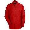 Red Kap Mens Long Sleeve Button-Down Poplin Shirt Red