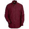 Red Kap Mens Long Sleeve Button-Down Poplin Shirt Burgundy