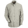 Red Kap Mens Long Sleeve Button-Down Poplin Shirt Silver