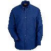 Red Kap Mens Long Sleeve Button-Down Poplin Shirt Royal Blue