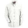 Red Kap Mens Long Sleeve Button-Down Poplin Shirt White