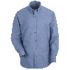 Red Kap Mens Long Sleeve Button-Down Poplin Shirt Light Blue