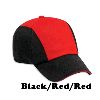 Otto Cap Superior Garment Washed Cotton Twill Sandwich Visor Low Profile Pro Style Two Tone Color Caps Black/Red/Red