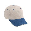 Otto Cap Superior Garment Washed Cotton Twill Sandwich Visor Low Profile Pro Style Two Tone Color Caps Navy/Khaki/Khaki
