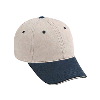 Otto Cap Superior Garment Washed Cotton Twill Sandwich Visor Low Profile Pro Style Two Tone Color Caps Black/Khaki/Khaki