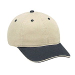 Washed Cotton Twill Sandwich Visor Low Profile Pro Style Two Tone Color Caps