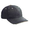 Otto Cap Brushed Bull Denim Sandwich Visor Low Profile Pro Style Caps Black/Khaki