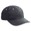 Otto Cap Brushed Bull Denim Sandwich Visor Low Profile Pro Style Caps Black/White