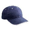 Otto Cap Brushed Bull Denim Sandwich Visor Low Profile Pro Style Caps Navy/White