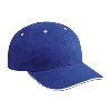 Otto Cap Brushed Bull Denim Sandwich Visor Low Profile Pro Style Caps Royal/White