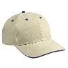 Otto Cap Brushed Bull Denim Sandwich Visor Low Profile Pro Style Caps Khaki/Navy