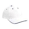 Otto Cap Brushed Bull Denim Sandwich Visor Low Profile Pro Style Caps White/Navy