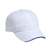 Otto Cap Brushed Cotton Twill Sandwich Visor Low Profile Pro Style Caps White/Navy