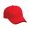 Otto Cap Brushed Cotton Twill Sandwich Visor Low Profile Pro Style Caps Red/Black