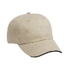 Otto Cap Brushed Cotton Twill Sandwich Visor Low Profile Pro Style Caps Khaki/Black
