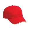 Otto Cap Brushed Cotton Twill Sandwich Visor Low Profile Pro Style Caps Red/White