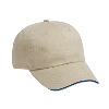 Otto Cap Brushed Cotton Twill Sandwich Visor Low Profile Pro Style Caps Khaki/Navy