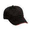 Otto Cap Brushed Cotton Twill Sandwich Visor Low Profile Pro Style Caps Black/Red