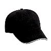 Otto Cap Brushed Cotton Twill Sandwich Visor Low Profile Pro Style Caps Black/White