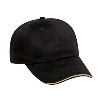 Otto Cap Brushed Cotton Twill Sandwich Visor Low Profile Pro Style Caps Black/Khaki