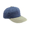 Otto Cap Washed Pigment Dyed Cotton Twill Low Profile Pro Style Two Tone Color Caps Khaki/Navy