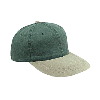 Otto Cap Washed Pigment Dyed Cotton Twill Low Profile Pro Style Two Tone Color Caps Khaki/Dark Green
