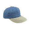 Otto Cap Washed Pigment Dyed Cotton Twill Low Profile Pro Style Two Tone Color Caps Khaki/Sky Blue