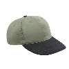Otto Cap Suede Visor Bull Denim Low Profile Pro Style Two Tone Color Caps Black/Khaki