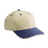 Otto Cap Brushed Bull Denim Sandwich Visor Low Profile Pro Style Two Tone Color Caps Navy/Khaki/Khaki