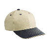 Otto Cap Brushed Bull Denim Sandwich Visor Low Profile Pro Style Two Tone Color Caps Black/Khaki/Khaki