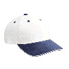 Otto Cap Brushed Bull Denim Sandwich Visor Low Profile Pro Style Two Tone Color Caps Navy/White/White