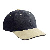 Otto Cap Brushed Bull Denim Sandwich Visor Low Profile Pro Style Two Tone Color Caps Khaki/Black/Black
