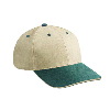 Otto Cap Brushed Bull Denim Sandwich Visor Low Profile Pro Style Two Tone Color Caps Dark Green/Khaki/Khaki