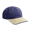 Otto Cap Brushed Bull Denim Sandwich Visor Low Profile Pro Style Two Tone Color Caps Khaki/Navy/Navy
