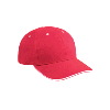 Otto Cap Brushed Bull Denim Sandwich Visor Low Profile Pro Style Caps Red/White