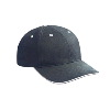 Otto Cap Brushed Bull Denim Sandwich Visor Low Profile Pro Style Caps Black/White