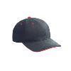 Otto Cap Brushed Bull Denim Sandwich Visor Low Profile Pro Style Caps Black/Red