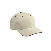 Otto Cap Brushed Bull Denim Sandwich Visor Low Profile Pro Style Caps Khaki/Black