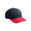 Otto Cap Brushed Bull Denim Sandwich Visor Low Profile Pro Style Two Tone Color Caps Red/Black/Black