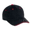 Otto Cap Superior Brushed Cotton Twill Sandwich Visor Low Profile Pro Style Caps Black/Red
