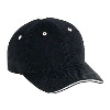 Otto Cap Superior Brushed Cotton Twill Sandwich Visor Low Profile Pro Style Caps Black/White