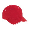 Otto Cap Superior Brushed Cotton Twill Sandwich Visor Low Profile Pro Style Caps Red/White